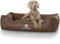 Knuffelwuff Kunstleder Hundebett Sidney XXL 120 x 85cm Braun - abnehmbarer Bezug - leicht zu reinigen - für große, mittelgroße und kleine Hunde