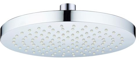VeeBath RHA002 Beta Round 8-Inch Rain Fall Fixed Shower Head 1/2 Ball Connector, Chrome