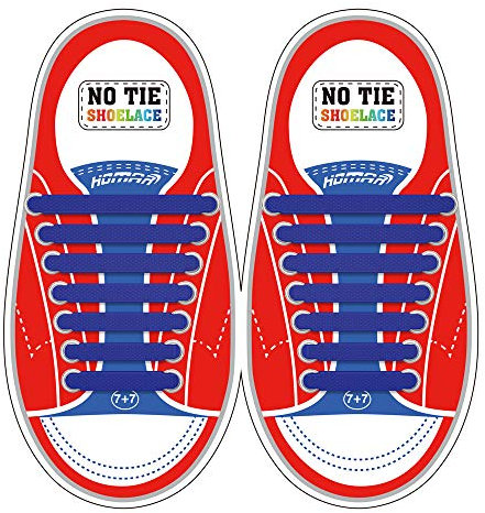 Homar No Tie Lacci per scarpe per bambini e adulti - Impermeabile in silicone elastico piatto Laces Athletic scarpa da corsa con multicolore per Scarpe Sneakerboots bordo e scarpe casual (Kid Size Dark Blue)
