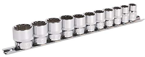 *Clear* Sealey AK69911 Total Drive Sockets 3/8Dr Hex Bi-Hex TRX Star Imperial Whitworth