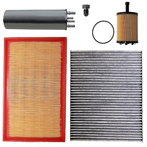 BESTPRICE Inspektionspaket Filterset mit 1x Luftfilter, 1x Innenraumfilter (Pollenfilter) mit Aktivkohle, 1x Ölfilter, 1x Kraftstofffilter, Kompatibel mit VW MULTIVAN T5, TRANSPORTER T5