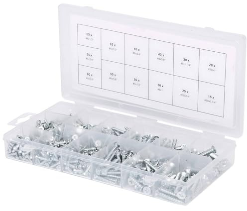 KS Tools 970.0430 Assortment of Wood Screws, 550 Pieces