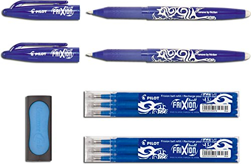 2 Frixion Ball, Blau, 6 Stück Radierspitze