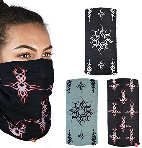Oxford Comfy Themed Head and Neck Wear Bike Scarf - Black/Grey/White