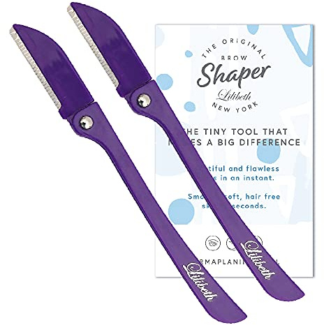 Lilibeth Brow Shaper - Dermaplaning Blades for Face - Face Shaver for Women - Dermaplaning Tool for Women - Pack of 2 Derma Blades (Purple)