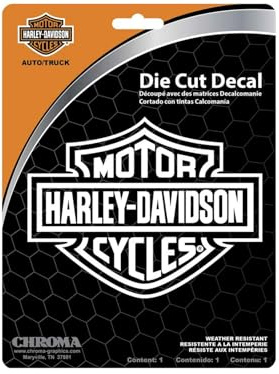 Harley-Davidson Aufkleber White Bar&Shield Die Cutz