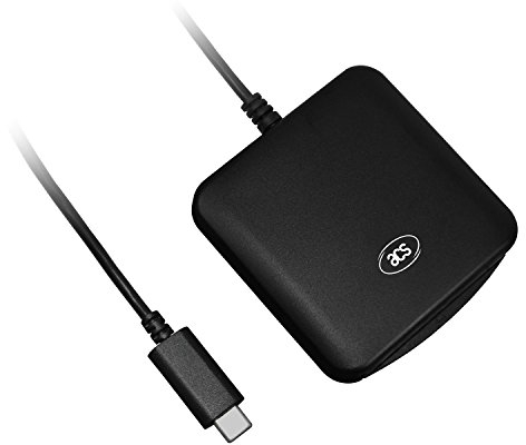 ACS ACR39U-UF USB-C Type-C Chipkartenleser Smart Card Reader Writer Tachodisk Identität Identity eID ID IC Kontaktchip Leser Schreiber, Schwarz