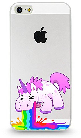 Custodia per iPhone Apple, con motivo, in silicone TPU, cover posteriore, unicorno, Für iPhone 5 / 5S
