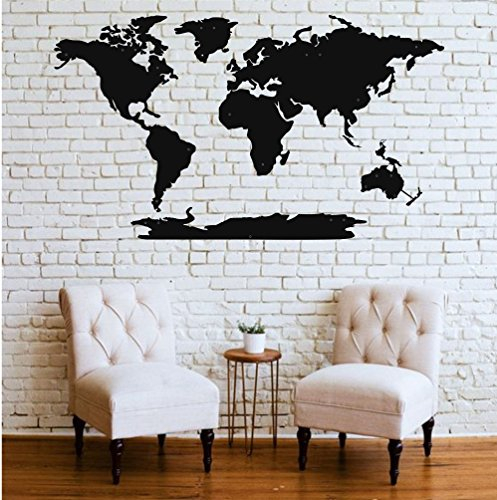 DEKADRON Weltkarte, Wandkunst, Weltkarte, Kontinente, 3D-Wand-Silhouette, Metall-Wanddekoration, Heimbüro, Dekoration, Schlafzimmer, Wohnzimmer, Dekoration, Skulptur, 5 Stück (150 x 90 cm)