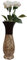 Blumenvase Holzvase Bodenvase Tischvase Dekovase für Dekoration mehrere Größe & Muster aus Mangoholz (beige braun, 10 x 10 x 31 cm)