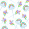 Baked With Love Unicorns and Rainbows Cupcake Picks, Unicorn Cake Decorations, Cake Toppers - 24 Pack