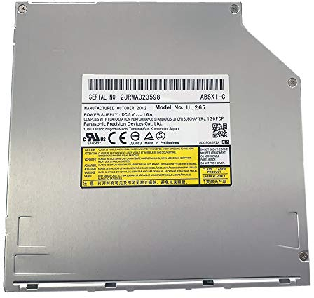 Y-NX UJ267 9.5mm SATA Slot-in 6X Blu-ray Burner BD RW Drive, for Macbook Pro, Dell Alienware, Sony Vpcz1, Windows 2000, XP, Vista, 7, 8,10, CD-R CD_RW