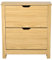 HOMCOM Narrow Shoe Cabinet, Space Saving Shoe Storage Cabinet with 2 Flip Drawers and Adjustable Shelves for 6-12 Pairs of Shoes for Hallways and Living Room, Natural Wood Finish