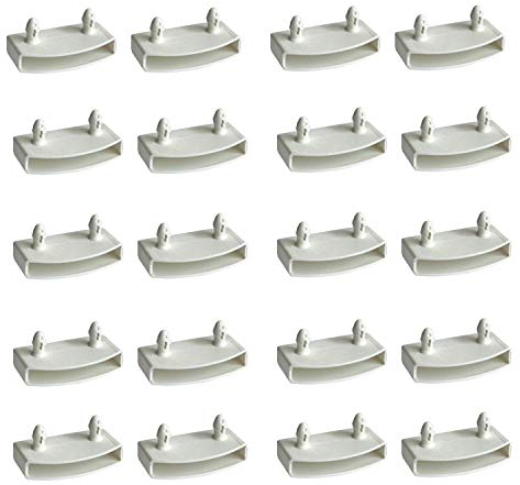 XIAONAN 53-54mm 20PCS Weiß Lattenhalter (Lattenrost) für Mittelschiene Ersatz Bett Lamelle Inhaber Kits Plastik Ende Kappen Inhaber Breite 54 mm x Höhe 9 mm (Innenmaß)