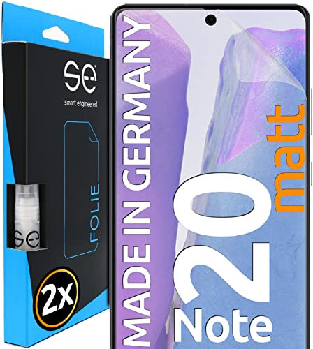 2x se® 3D SCHUTZFOLIE Entspiegelt für Samsung Galaxy Note 20,Anti-Staub, 100% Fingerabdruck & FaceID kompatibel, einfache blasenfreie Installation, Ultra-Klar, Stoß-Kratzfest, aus Deutschland