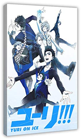 Anime-Poster Yuri on Ice 43, Leinwand-Poster, Schlafzimmer, Dekoration, Sport, Landschaft, Büro, Raumdekoration, Geschenk, 60 x 90 cm, Rahmen
