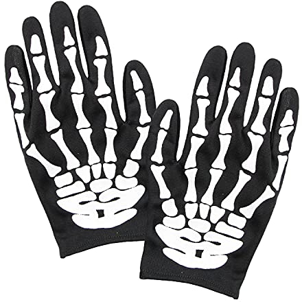 W WIDMANN MILANO Party Fashion - Handschuhe Skelett für Erwachsene, Knochen, Sensenmann, Halloween