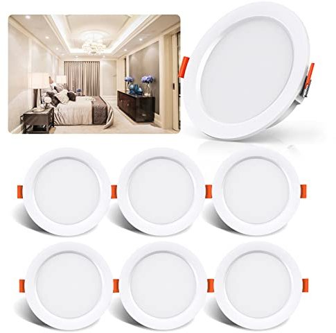 OUILA LED Einbaustrahler 230V 6er Set, LED Spot 5W 500LM IP44 Einbauleuchten Weiß 4000K Led Einbaustrahler Ultra Flach Deckenstrahler Led Spot für Badezimmer Küche Wohnzimmer Korridor
