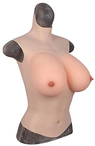 Half Body Silicone Filled Breastplate Breast Forms D/E/G Cup Breast Forms for Transgender Mastectomy Artificial Fake Boob,Color 2,D Cup