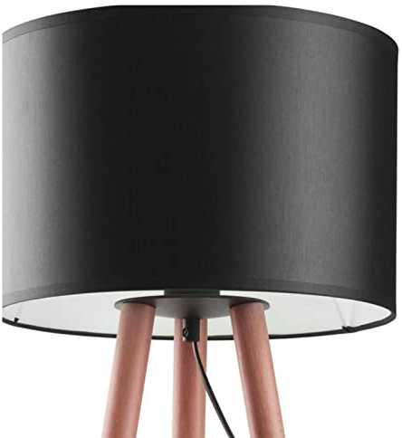 famlights | Tischleuchte Mina in Schwarz und Braun E27