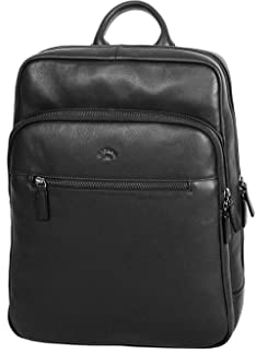 Katana Rucksack aus genarbtem Rindsleder 89618, Schwarz , One size