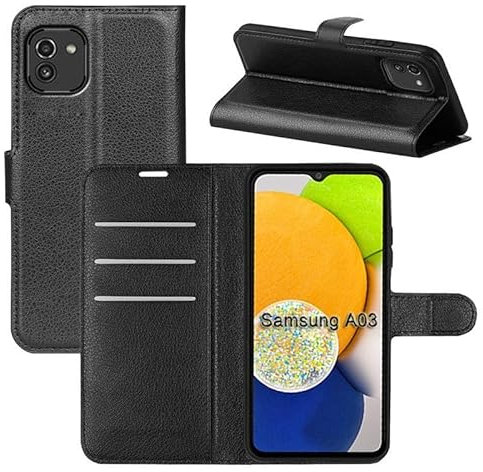 betterfon | Samsung Galaxy A03 Hülle Handy Tasche Handyhülle Etui Wallet Case Schutzhülle mit Magnetverschluss/Kartenfächer für Samsung Galaxy A03 SM-A032F Schwarz