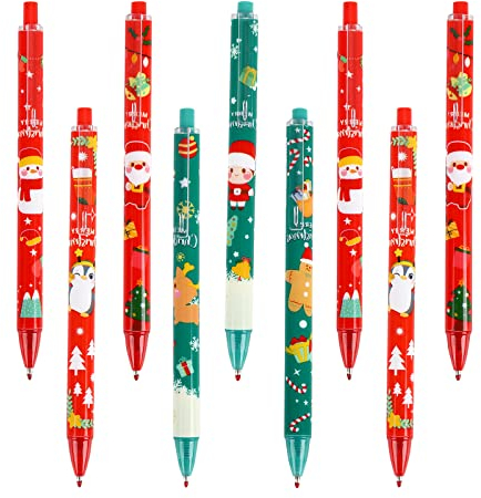 GLAITC Weihnachten Kugelschreiber, 24 Stück Weihnachts Kugelschreiber Schneemann Stifte Weihnachtsstifte Set Weihnachtsfeierbevorzugung für Weihnachtsgeschenk Schule,Zufälliges Farbmuster
