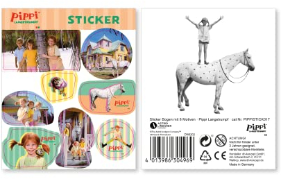 Sticker Pippi Langstrumpf // Pippi Langstrumpf Mitgebsel // Pippi Langstrumpf Kindergeburtstag