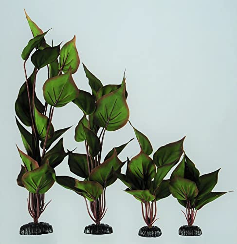 Finest-Filters Red Green Silk Aquarium Fish Tank Plant Decoration Ornament Large Aquarium Plants (20cm Green Red Silk)