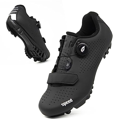 Hixingo Zapatilla de Ciclismo Hombre, Zapatos Bicicleta de Carretera Exterior MTB Compatibles con SPD/SPD-SL Lock System, Zapatillas de Ciclismo Unisex Adulto Respirables Antideslizantes
