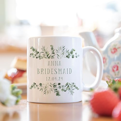 Personalised eucalyptus Bridesmaid mug | bridesmaid gift for proposal | bridesmaid gifts | bridesmaid mugs | bridesmaid gift idea