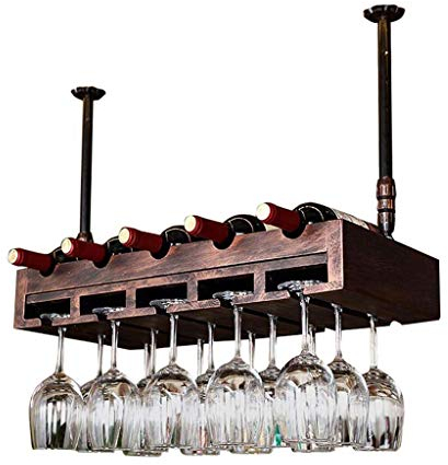 Wine Racks,Modern Dining Room Ceiling Wine Racks Wall Mounted Wine Rack | Bottle and Glass Holder | Home and Kitchen Décor | Storage Rack | Bar Decoration Display Shelf/D/64 * 30Cm