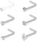 NIUSIMAN 20G Nasenpiercing Stecker Ring Silberschmuck L-förmige Nase Piercing Stud Chirurgenstahl Nostril Piercing Schmuck klare kleine dünne Nase Stud Ring l Form Nasenpiercing mit Kristall