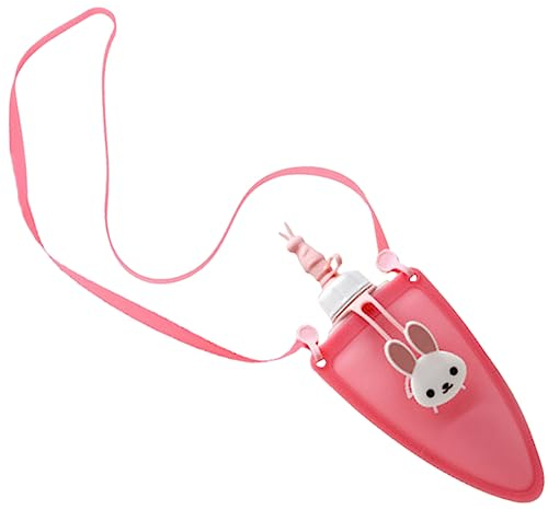 HANABASS Gourde Garçon Fille Portable Kawaii Silicone Bouteille pour École Sport Et Activités Extérieures avec Sangle Et Carabiner