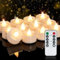 Homemory Elektrische Timer Teelichter mit 10-Key Fernbedienung, Elektrische Batterie LED Kerzen, inklusive Batterien, Deko für Weihnachten, Hochzeit, Party, Warmweiße Lichter,12 Stück