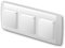 Enchufe triple LOGIQ con tapa blanca, blanco, con marco triple, terminales enchufables, diseño universal, apto para enchufes de pared