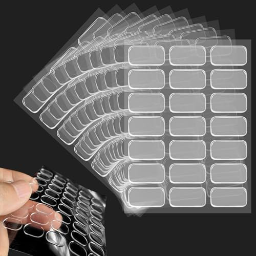 210 Pcs Double Sided Sticky Dots, Removable Glue Dots Double Sided No Trace Adhesive Sticky Dots Double Sided Gel Glue Clear Sticky Tack Putty for Wall Pictures Hanging (10*20 mm)