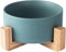 Bol en céramique pour Chiens, Gamelle en céramique pour Chats, Bol Alimentaire pour Chiens, Récipient pour Nourriture et Eau, Gamelle Design céramique, Bol pour croquettes et Eau (Vert, 1 Bol)