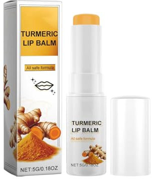 Organic Turmeric Lip Balm for Dark Lips, Brightening Scrub for Smokers, Lightens to Pink (3)