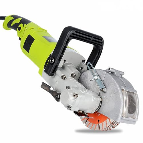 Rainureuse murale, machine de découpe de rainures murales, rainureuse murale électrique avec 5 lames de scie, profondeur et largeur de coupe réglables for granit, marbre, béton, pierre