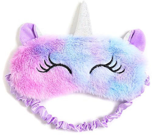 Augenmaske zum Schlafen Annimal,Mall Niedliche Einhorn Schlafmaske Seide Plüsch Augenbinde für erwachsene Kinder, 3D Süße Augenmaske Einhorn Breathable Eyeshade für Reisen Nickerchen
