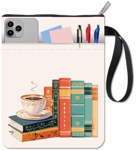 craspire Buchhülle Kaffeebraune Buchumschläge Buchmuster Weißer Buchschutz Für Taschenbücher Waschbarer Buchumschlag Aus Stoff Mit Reißverschluss Und Zusätzlicher Hüllentasche Für Buchliebhaber