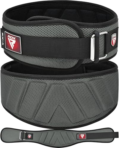 RDX Weight Lifting Belt, Curved Padded Back Lumbar Support, Fitness, Core Exercise Workout Bodybuilding Powerlifting Deadlifts Squats, Ladies Gents Men Women Home Gym Equipment