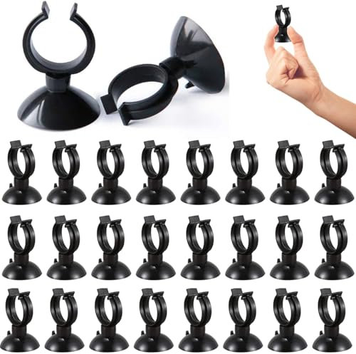 jushion Aquarium Heizer Saugnäpfe, 25 Stücke Aquarium Saugnpfe Halter Saugnpfe Clips, Schwarz Aquarium Saugnapf Standard Heizstabhalter Klammern für Aquarien
