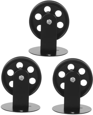 Cabilock Seilzugretro 3st Kronleuchter Zubehör Retro Styles Retro Cade Vintage Lampenzubehör Lampenaufhängung Flaschenzug Kleine Riemenscheibe Deckenrolle Für Garage Hängende Lampenrolle Eisen Black
