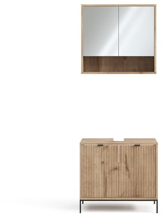 Vicco Badmöbel-Set Eliza, Badezimmerschrank-Set, Viking Oak, 2 Teile