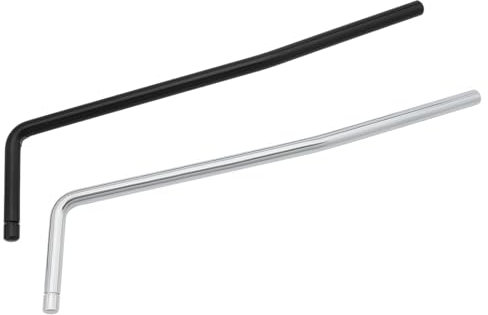 YINETTECH 2 STK. Push-in Tremoloarm Durchmesser 6mm Länge 178mm Passend für E-Gitarre mit Tremolo Bridge System E-Gitarre Tremolo Bridge Schwarz Silber