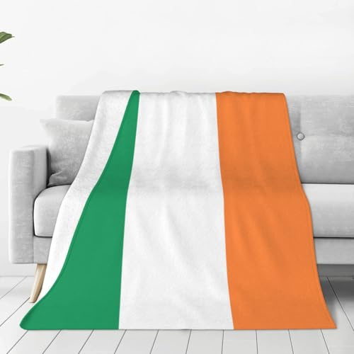 Irish Flag Print Ultimate Comfort Flannel Blanket,Portable Blanket,Lightweight Luxury Cotton Blanket