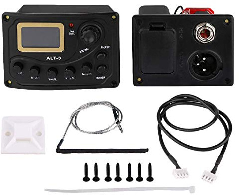 Hermosiey Akustik Gitarre Pickup Tuner 5 Band Eq Equalizer Akustik Gitarre Vorverstärker Piezo Vorverstärker Verstärker System Mit Lautstärke Regler Lcd Display Eingebautes Mikrofon