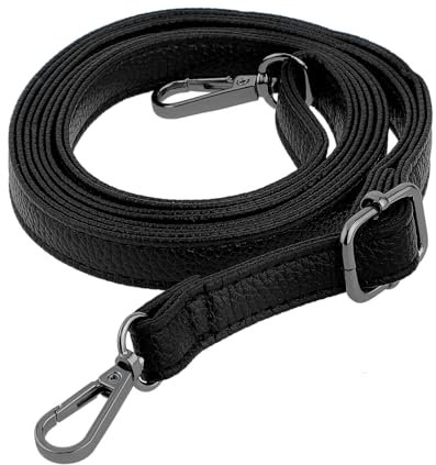 Schultergurt für Taschen Verstellbarer Damen Leder Schulterriemen Taschenriemen Ersatz 85–150 cm Verstellbarer Gurt Riemen für Brieftaschen Umhängetaschen Taschengurt (Schwarz Schnalle)